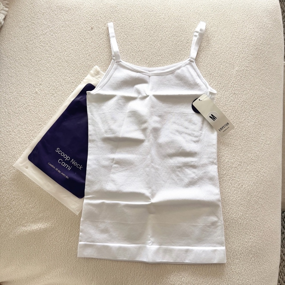 NWT Shapermint Empetua Scoop Neck Shaping Cami, White, Medium